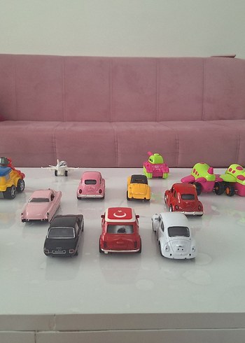 Renkli Mini Oyuncak Arabalar ve Uçak Seti - Görsel 13