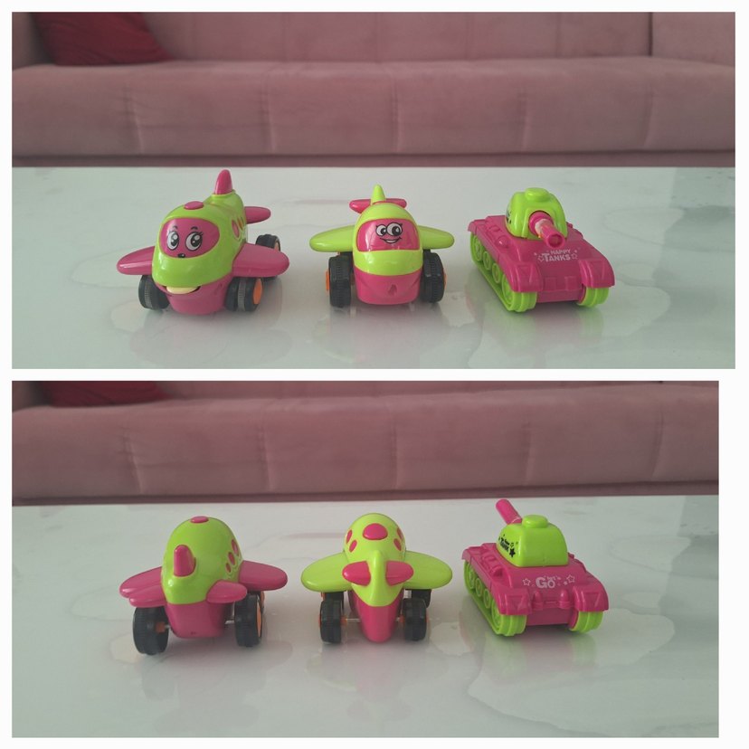 Renkli Mini Oyuncak Arabalar ve Uçak Seti - Görsel 2