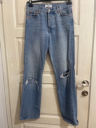 Straight boru paça jean