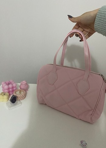 Pembe Deri Kadın El Çantası - Görsel 4