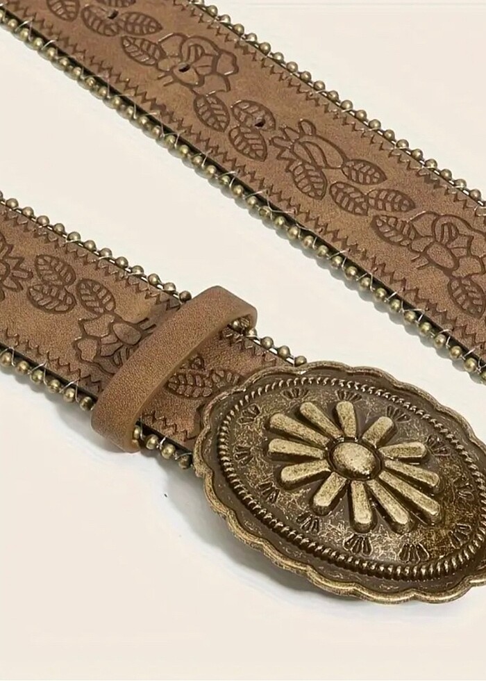 Vintage PU deri kemer - Görsel 3