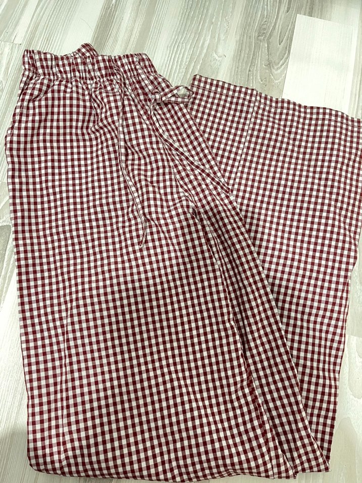 Düğmeli Kırmızı Salaş Kadın Kumaş Pantolon - Görsel 3