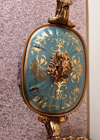 Turkuaz Renkli Altın Detaylı Vintage Dekoratif Kutu - Görsel 2