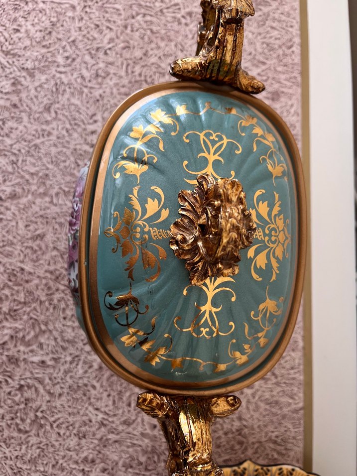 Turkuaz Renkli Altın Detaylı Vintage Dekoratif Kutu - Görsel 2