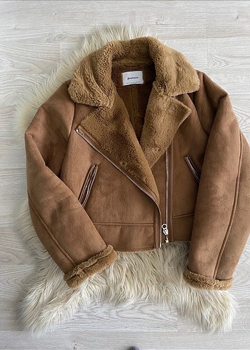 Kahverengi Süet Kürklü Kışlık Kadın Ceketi - Görsel 2