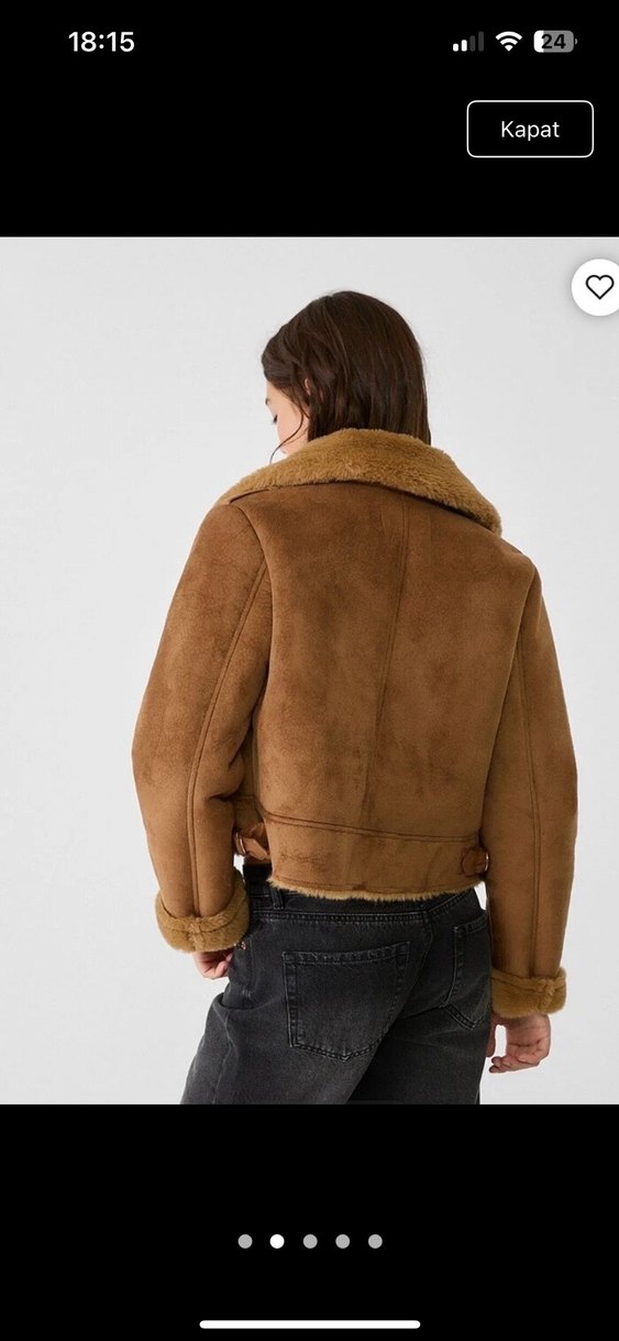Kahverengi Süet Kürklü Kışlık Kadın Ceketi - Görsel 3
