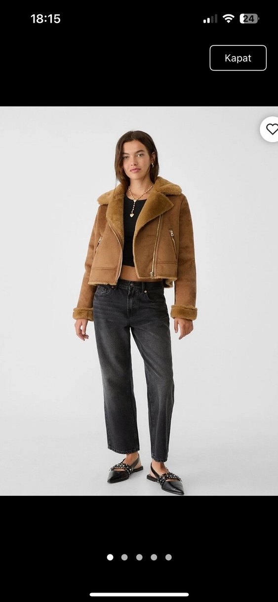 Kahverengi Süet Kürklü Kışlık Kadın Ceketi - Görsel 4