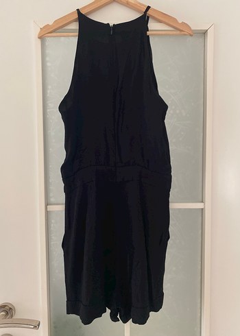 Kadın Siyah Mini Kolsuz Tulum - Görsel 5