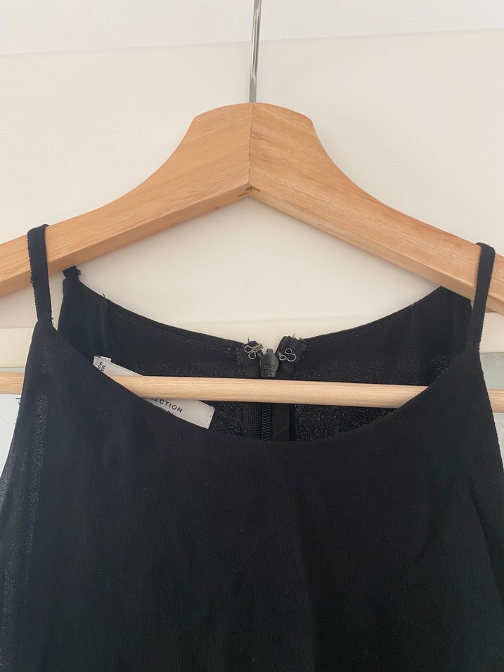 Kadın Siyah Mini Kolsuz Tulum - Görsel 3