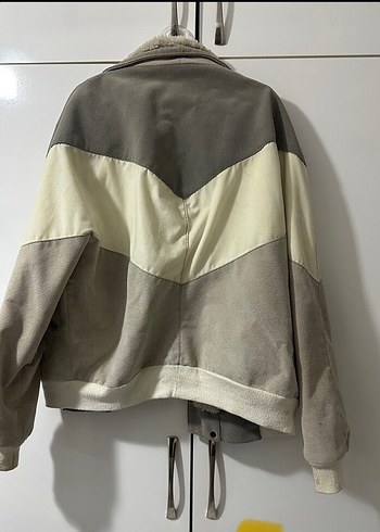 Moncler Gri Süet Kürk Detaylı Midi Ceket
