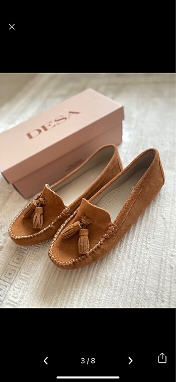 40 Beden DESA ORİJİNAL KADIN SÜET LOAFER / BABET