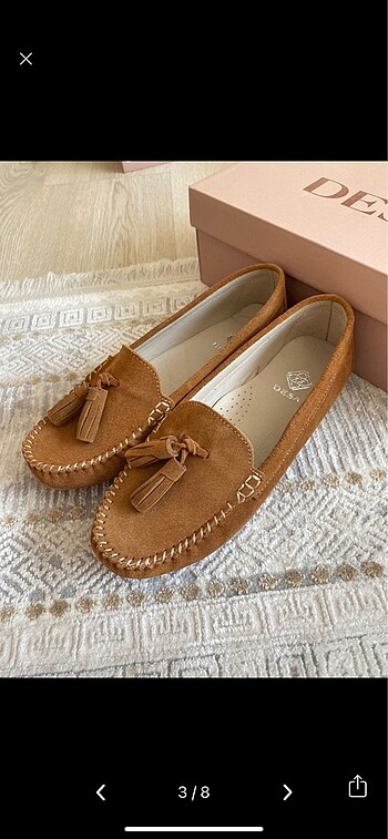 37 Beden DESA ORİJİNAL TABA KADIN SÜET LOAFER / BABET