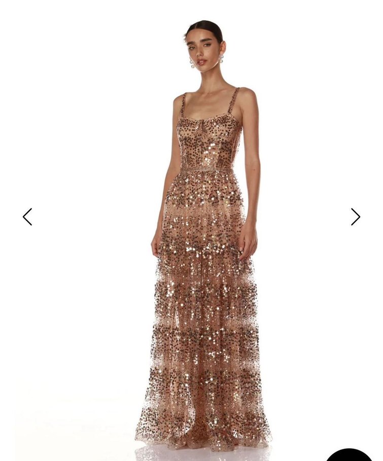 Boncuk İşlemeli Uzun Bej Kadın Elbise - Görsel 2