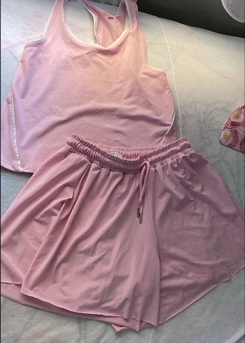 Pembe Mini Kadın Atlet ve Şort Takımı