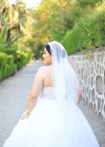 Askılı Straplez Beyaz A Kesim Gelinlik