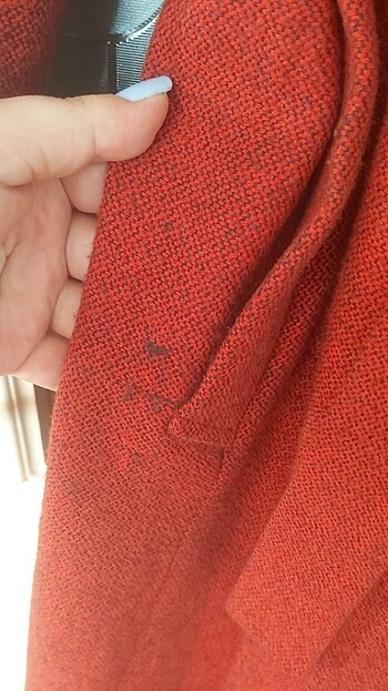 Kırmızı kaşe palto  - Görsel 6