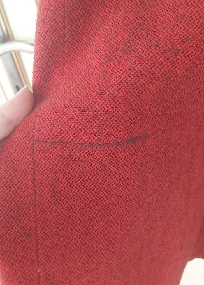 Kırmızı kaşe palto  - Görsel 5