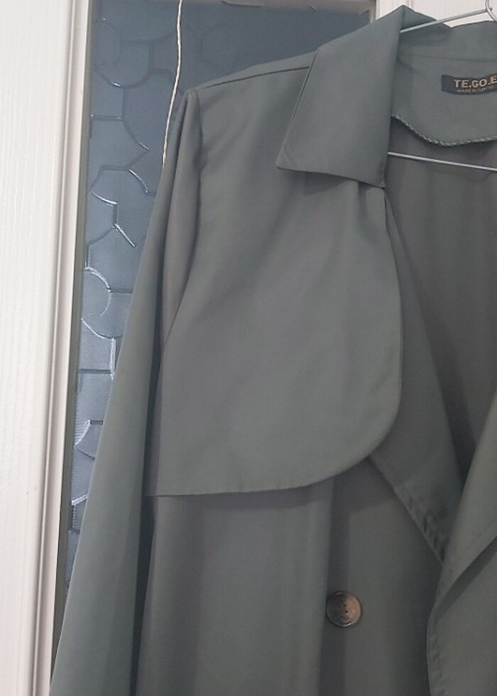 Askeri yeşil trençkot - Görsel 3