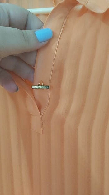 Turuncu transparan gömlek - Görsel 3