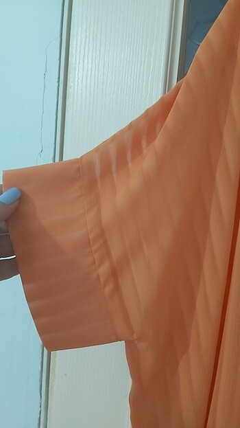 Turuncu transparan gömlek - Görsel 4