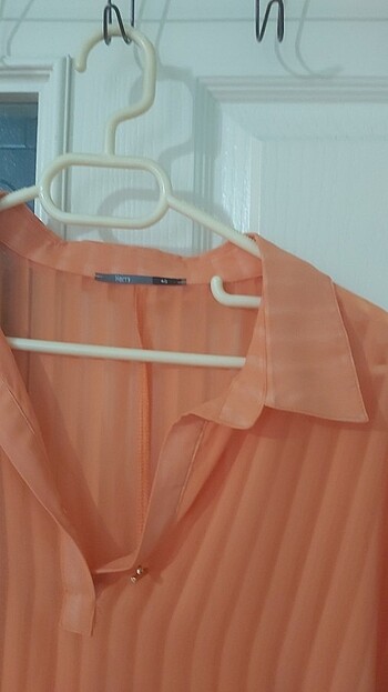 Turuncu transparan gömlek - Görsel 6