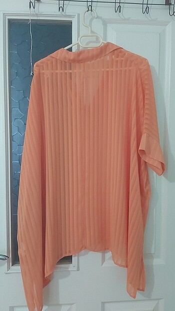 Turuncu transparan gömlek - Görsel 7