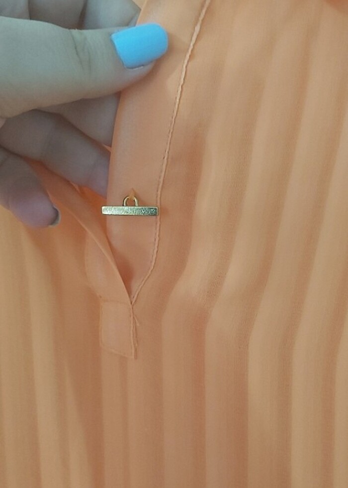 Turuncu transparan gömlek - Görsel 3