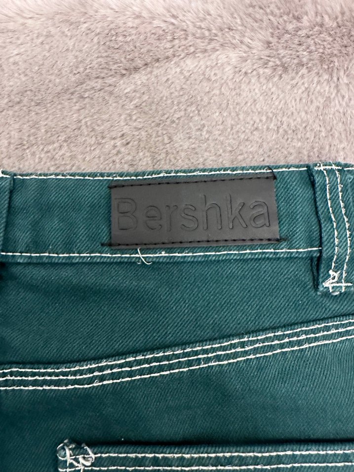 Kadın Yeşil Bol Kesim Kot Pantolon - Görsel 5