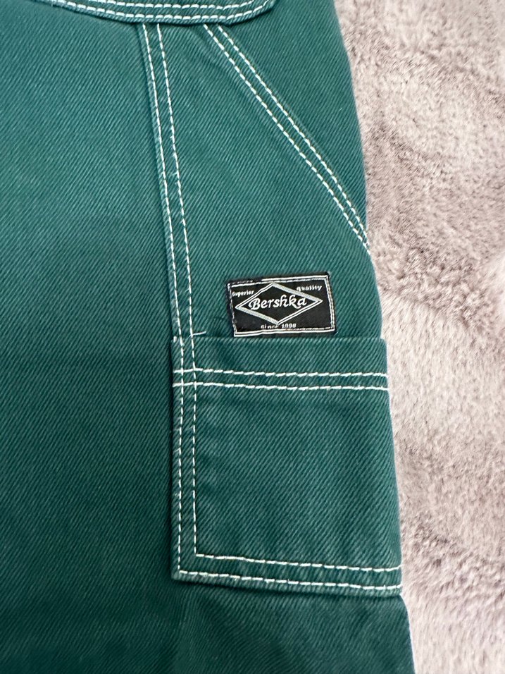 Kadın Yeşil Bol Kesim Kot Pantolon - Görsel 4