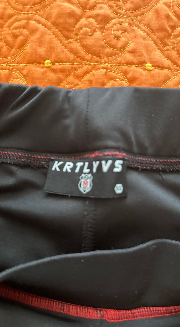 Kadın Siyah Streetwear Midi Tayt - Görsel 2