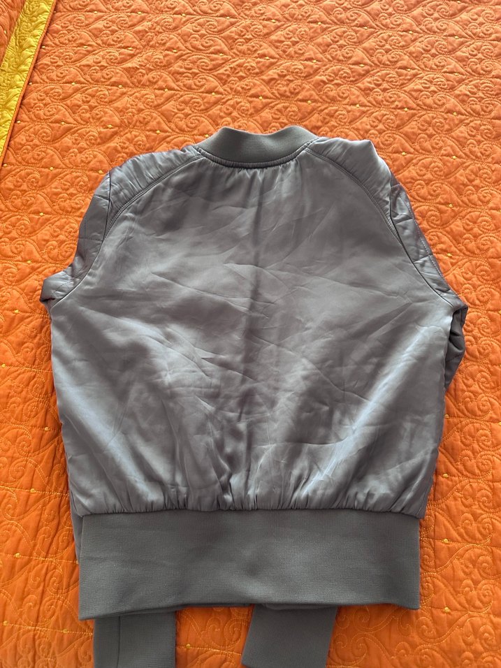 Gri Kadın Fermuarlı Street Wear Ceket - Görsel 3