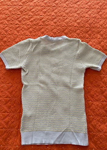 Kadın Gri Örgü Kısa Kollu Tişört - Görsel 3