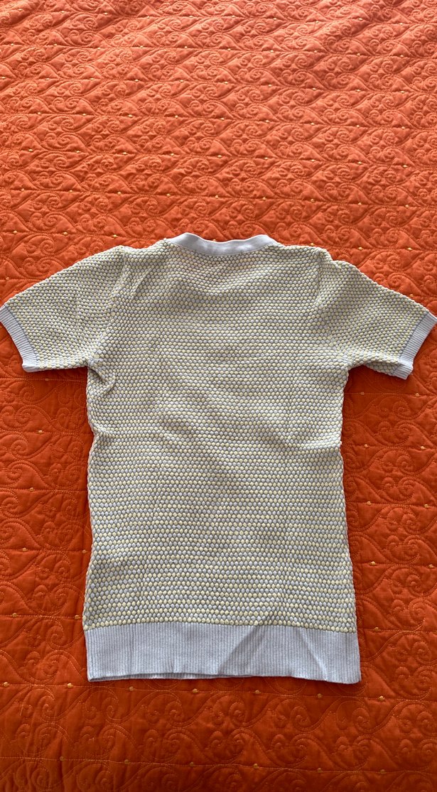 Kadın Gri Örgü Kısa Kollu Tişört - Görsel 3