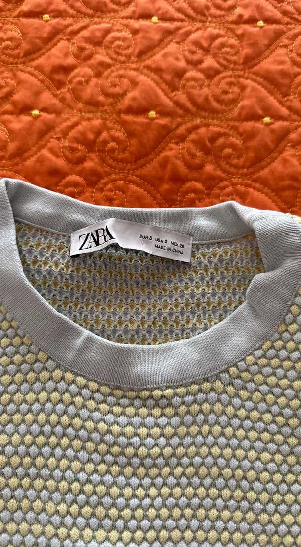 Kadın Gri Örgü Kısa Kollu Tişört - Görsel 2