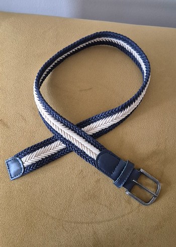 Lacivert Beyaz Örgü Çocuk Kemer - Görsel 2