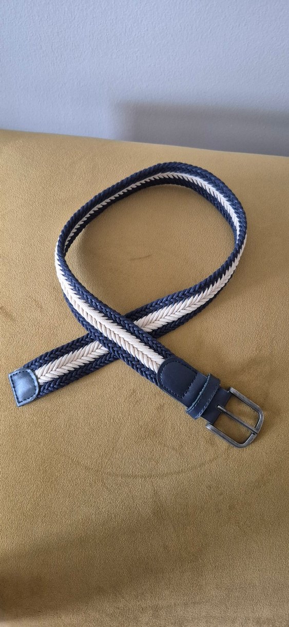 Lacivert Beyaz Örgü Çocuk Kemer - Görsel 2