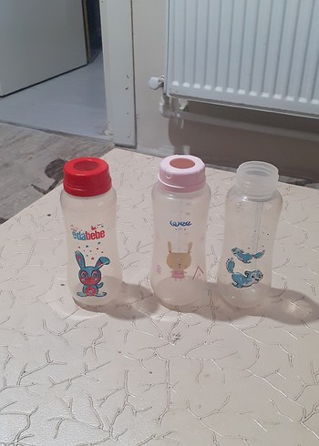 Bebek Biberon Seti Pastel Renkli 3 lü - Görsel 2