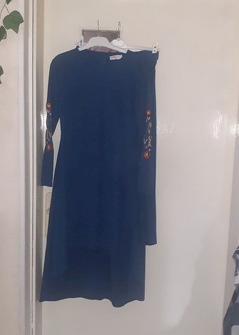 Zara Mavi Nakışlı ikili takım
