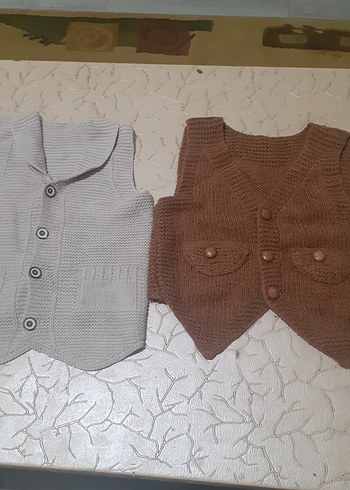 Diğer Erkek Çocuk Örgü Kolsuz Vintage Yelekler 2li