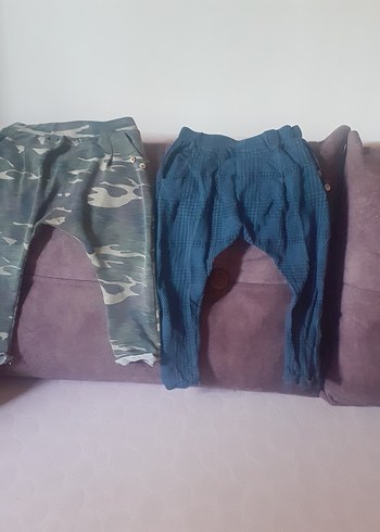12-18 Ay Beden Erkek Çocuk Gri ve Mavi Bol Kesim Pantolon 2li fiyatı