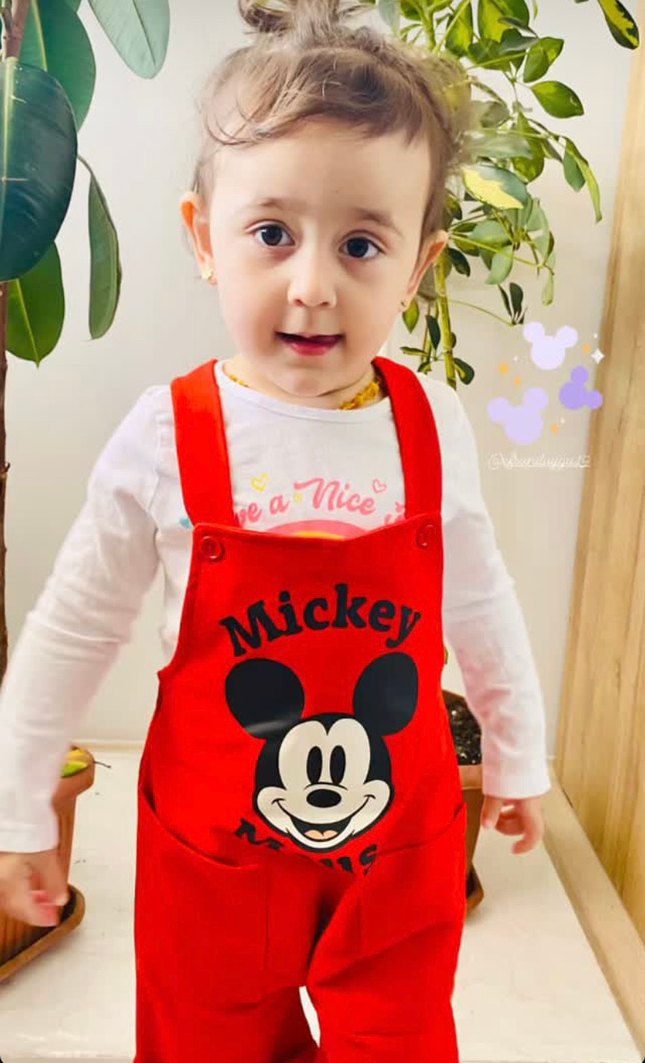Kırmızı Mickey Mouse Baskılı Erkek Çocuk Tulum - Görsel 4