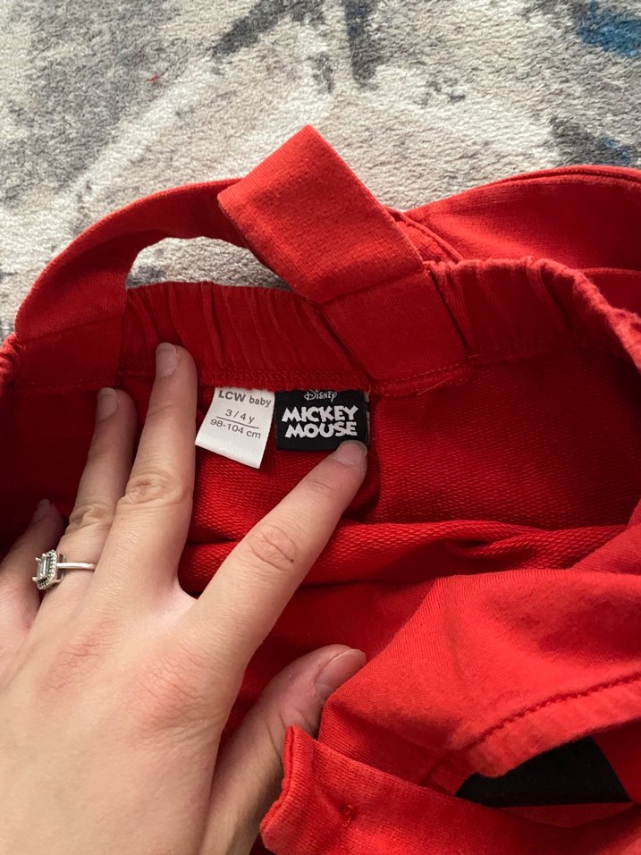 Kırmızı Mickey Mouse Baskılı Erkek Çocuk Tulum - Görsel 3
