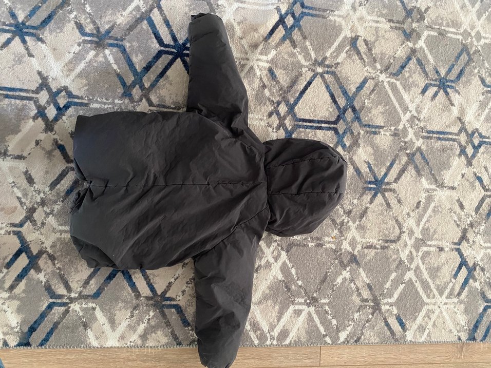 Kapüşonlu Gri Erkek Çocuk Kaban - Görsel 2