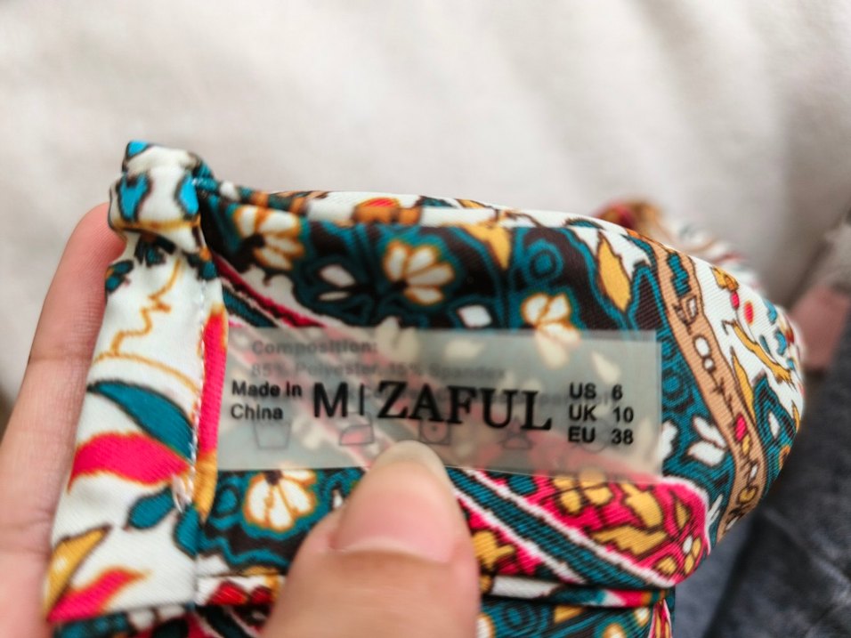 Zaful M Bağlamalı Renkli Desenli Bohem Bikini Takımı - Görsel 2