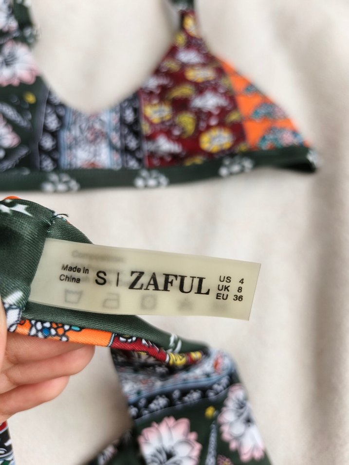 Zaful S Bikini Desenli Çok Renkli Bohem - Görsel 2