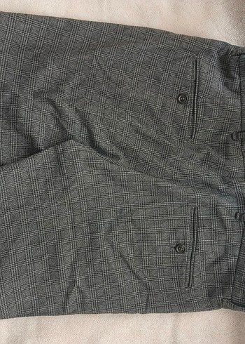 D'S Damat Çizgili Gri Erkek Normal Kesim Pantolon Slim Fit - Görsel 2