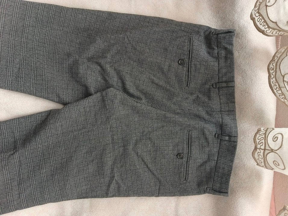 D'S Damat Çizgili Gri Erkek Normal Kesim Pantolon Slim Fit - Görsel 2