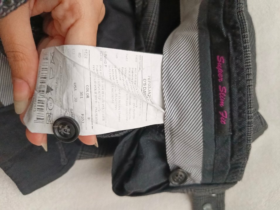 D'S Damat Çizgili Gri Erkek Normal Kesim Pantolon Slim Fit - Görsel 4