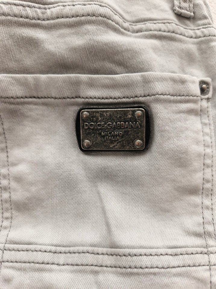 Dolce Gabbana Açık Gri Erkek Denim Bol Kesim Pantolon - Görsel 3