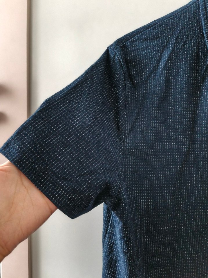 Desenli Erkek Lacivert Denim Polo Tişört - Görsel 4